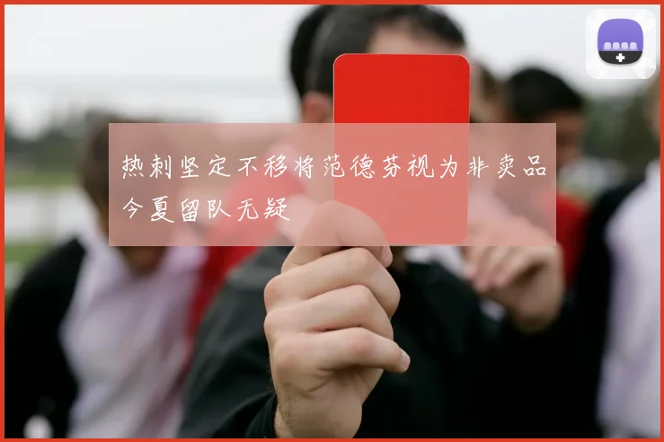 热刺坚定不移将范德芬视为非卖品今夏留队无疑